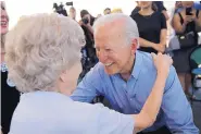  ?? JOHN LOCHER/ASSOCIATED PRESS ?? Democratic presidenti­al candidate former Vice President Joe Biden meets with supporters at a campaign event in Las Vegas, Nevada, on Friday.