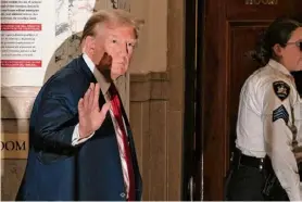  ?? David Dee Delgado / Getty Images ?? Former President Donald Trump returns from a court recess during his civil fraud trial in New York State Supreme Court on Dec. 7 in New York City.