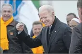  ?? Joseph Prezioso AFP/Getty Images ?? JOE BIDEN, a Democratic candidate for president, at a union rally in Dorchester, Mass., this month.