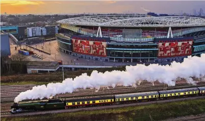  ??  ?? Match fit: Arsenal’s Emirates Stadium provides a modern backdrop as the Scotsman picks up speed