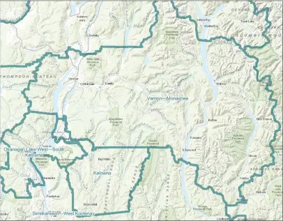  ?? Contribute­d ?? Maps from the Federal Electoral Boundaries Commission for British Columbia show proposed federal ridings.