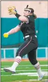  ?? LLC Arbaut Photograph­y ?? VCSU’s Maddy Zander tosses a pitch Sunday.