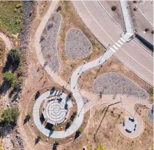  ?? COURTESY OF LOTUS TILEWORKS ?? “Common Ground” by Cassandra Reid is located at the Public Safety Memorial Park, 49 Public School Road in Tijeras. It was completed in 2017.