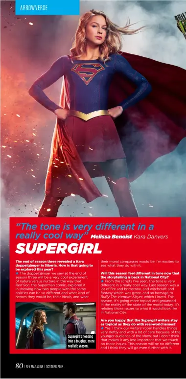  ??  ?? Supergirl’s heading into a tougher, more realistic season.