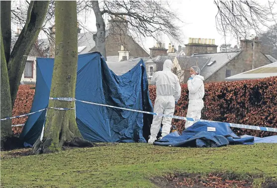  ?? Pictures: Gareth Jennings. ?? Specialist officers erected an incident tent and were seen sweeping for evidence on Saturday.