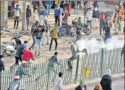 ?? RAJ K RAJ/HT PHOTO ?? Clashes broke out between the police and protesters on January 26.