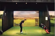  ?? TrackMan / Contribute­d photo ?? A TrackMan golf simulator, the model that Golf Lounge 18 uses at its venues including one planned for late 2021 at Danbury Fair mall.