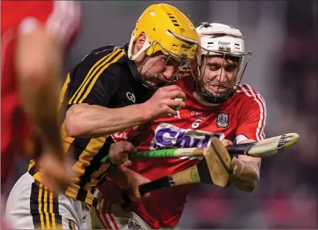  ??  ?? Ollie Walsh of Kilkenny in action against Tim O’Mahony of Cork during the Allianz Hurling League Division 1A Round 1 match between Cork and Kilkenny at Páirc Uí Chaoimh in Cork. Photo by Stephen McCarthy/Sportsfile