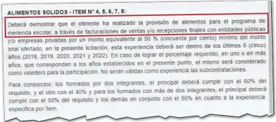  ?? ?? La exigencia que figura en el pliego de bases y condicione­s de Central. Prácticame­nte la misma se presenta en el pliego de Presidente Hayes.