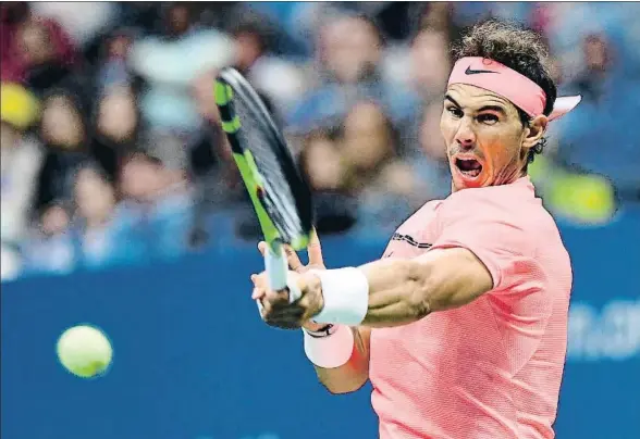  ?? JEWEL SAMAD / AFP ?? Una imagen del partido que enfrentó a Nadal contra el argentino Mayer