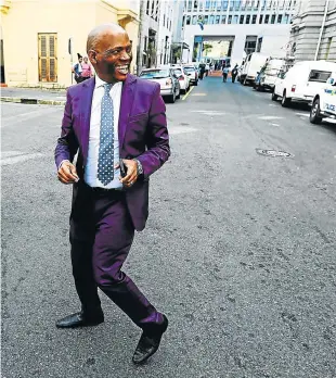  ?? Picture: ESA ALEXANDER ?? DEFIANT: Hlaudi Motsoeneng leaves the High Court in Cape Town, which ruled this week that he be suspended pending the outcome of a disciplina­ry hearing