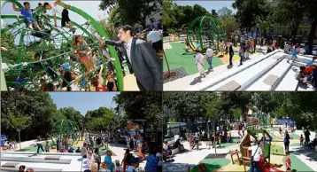  ?? (Photos Patrice Lapoirie) ?? Les enfants comme les adultes ont pris possesion du square du Prado.