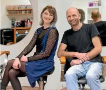  ?? PHOTO: MONIQUE FORD/STUFF ?? Matthew Kane Hairdresse­r owner Matthew Kane and hair stylist Ella Stewart.