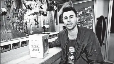  ?? YOUTUBE ?? Mark Rober with the package he used for his prank, which carries the return address of the “Home Alone” house in Winnetka, Illinois.