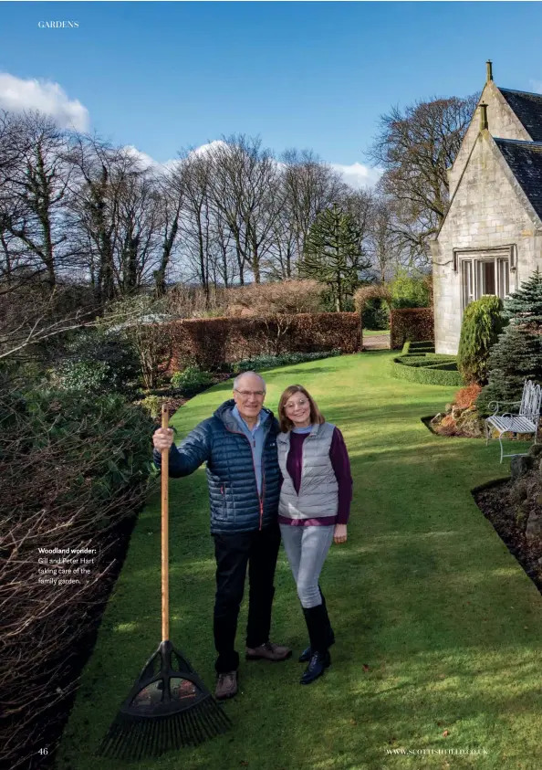  ??  ?? Woodland wonder: Gill and Peter Hart taking care of the family garden.