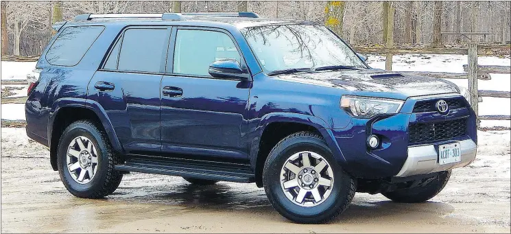  ?? — BRIAN HARPER/DRIVING ?? Luxurious is not a word that will be found in the vicinity of the Toyota 4Runner. Toyota plainly calls it a ‘truck,’ that’s both ‘rugged’ and ‘go anywhere.’