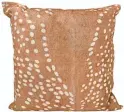  ?? LAMPS PLUS/NOURISON VIA AP ?? The leather pillow from Nourison sports a butterscot­ch and white faux deer print that would work with many decor styles.