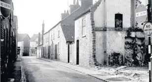  ??  ?? Pictured at the end of the photo on the left (looking down Orchard Street, Loughborou­gh) is the Creamery cafe