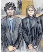  ?? JANE FLAVELL COLLINS/AP ?? Boston Marathon bomber Dzhokhar Tsarnaev, with attorney Judy Clarke.