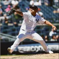  ?? Dustin Satloff / Getty Images ?? Once an unheralded prospect, Nestor Cortes is now the Yankees best pitcher sporting a 2-1 record and 1.35 ERA.