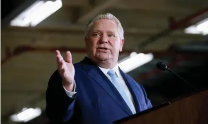  ?? Photograph: Cole Burston/Reuters ?? Doug Ford has come under fire for a bill that would fine education workers and unions for striking.