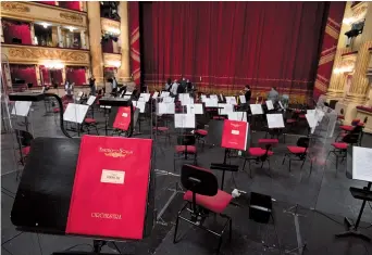  ??  ?? La Scala reopened to a limited audience on Monday. — AFP