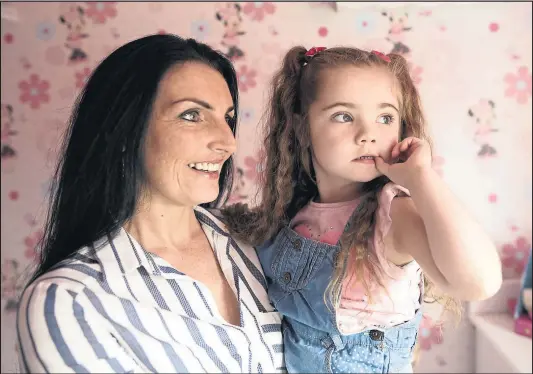  ??  ?? Mum Lynne is raising awareness of the rare genetic condition tuberous sclerosis that affects her daughter Skye, 4 Picture: Jamie Simpson