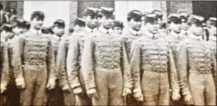  ?? COURTESY OF JACK HADLEY BLACK HISTORY MUSEUM ?? Henry Flipper with other West Point graduates in 1877. Flipper became the first Black man to graduate from the U.S. Military Academy and to lead the Buffalo Soldiers of the 10th Cavalry. He later became a special assistant to the U.S. interior secretary.