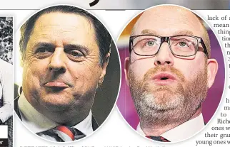  ??  ?? DEFEATED Nick Griffin of BNP and UKIP leader Paul Nuttall