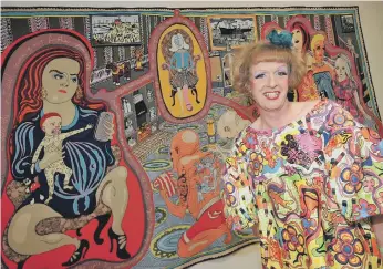  ?? ?? Artist Grayson Perry is exhibiting a series of colourful tapestries at the Museum and Winter Gardens.