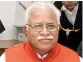  ??  ?? Manohar Lal Khattar