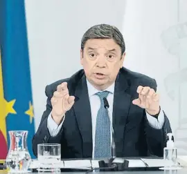  ?? BLBERTO ORTEGA / EP ?? El ministre Luis Planas va presentar el nou projecte de llei