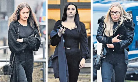  ?? ?? From left: Kelsea Byrne, Abbie Mills and Kaysha Saunders, who all deny assisting an offender in a murder