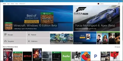  ??  ?? The front page of Microsoft’s Windows Store app