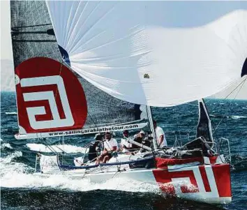  ?? Courtesy: Organiser ?? Action from the fourth leg of the EFG Sailing Arabia. The race goes from Muscat to Dubai via Sohar, Khasab, Abu Dhabi and Doha and mixes five offshore legs with three in-port races.