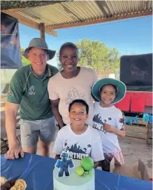  ?? ?? JACARANDA FM radio host, Rozanne McKenzie, her husband Chris Bishop and their children, Fallon and James. | Instagram