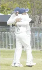  ??  ?? Shinfield celebrate a wicket …