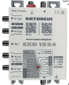  ??  ?? Einkabel Multischal­ter wie der EXD 1524 sind prädistini­ert für die Nutzung mit dem Wideband LNB