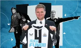  ?? Guardian/Shuttersto­ck/PA ?? Eddie Howe is hands-on in training sessions and is normally the first to arrive. Composite: