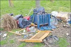  ??  ?? Piles of rubbish dumped at the site