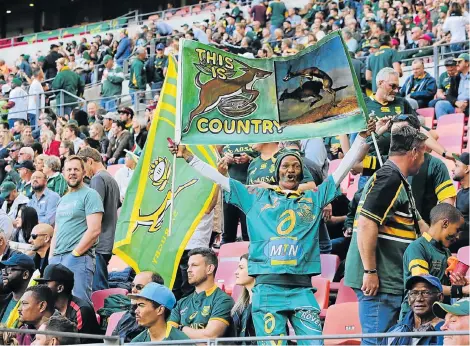  ?? Picture:WERNER HILLS ?? FULL HOUSE: A crowd of 41,300 fans made it a special occasion at the Nelson Mandela Bay Stadium in Port Elizabeth on Saturday when they flocked to watch the Rugby Championsh­ip match between South Africa and Australia More pictures on Page 5