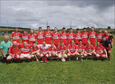  ??  ?? The Ballymote Intermedia­te team who won the Abbott Cup on Sunday with Eastern Harps runners up.