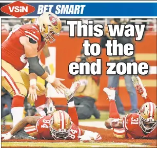  ??  ?? PARTY TIME: The growing point total for Sunday’s Super Bowl LIV signals the expectatio­n that both the 49ers and Chiefs will be celebratin­g quite a few touchdowns.