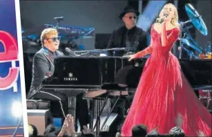  ??  ?? Elton John (left) and Miley Cyrus performed Tiny Dancer