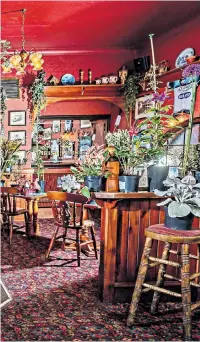  ??  ?? Blooming again: Sam Nelson at the Coach and Horses in Harrogate, which has reopened temporaril­y as a garden centre