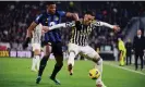  ?? Photograph: Marco Alpozzi/AP ?? Internazio­nale’s Denzel Dumfries challenges Juventus’ Filip Kostic for the ball.