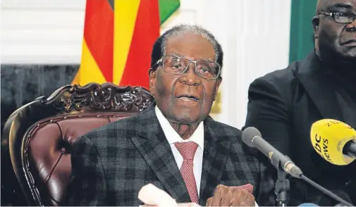  ??  ?? UNCOMPROMI­SING: Robert Mugabe had been expected to resign during a TV address to the nation but instead insisted he was still in charge