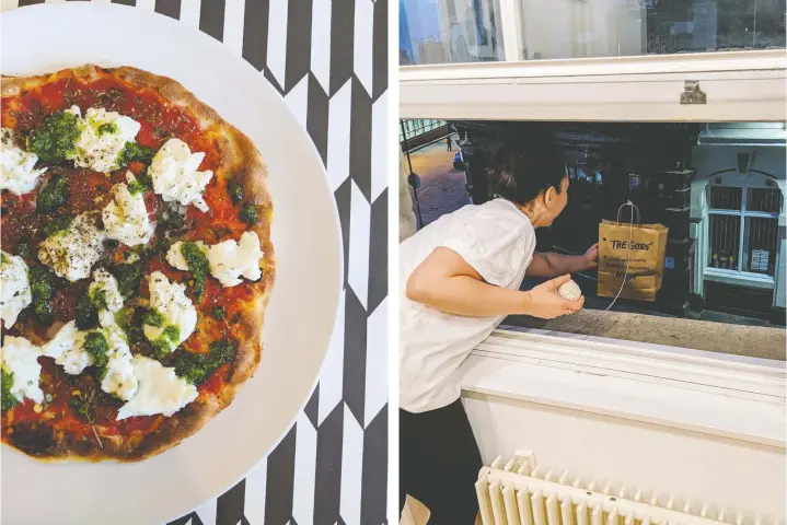  ?? PHOTOS: MARLA LIGUORI ?? Marla Liguori’s Cast Iron Pizza is topped with creamy burrata.