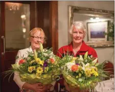  ??  ?? Annie and Bridget Byrne were presented with beautiful flowers.