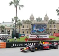  ?? AFP ?? Red Bull Racing’s Daniel Ricciardo drives during the first practice session at the Monaco street circuit on Thursday. —